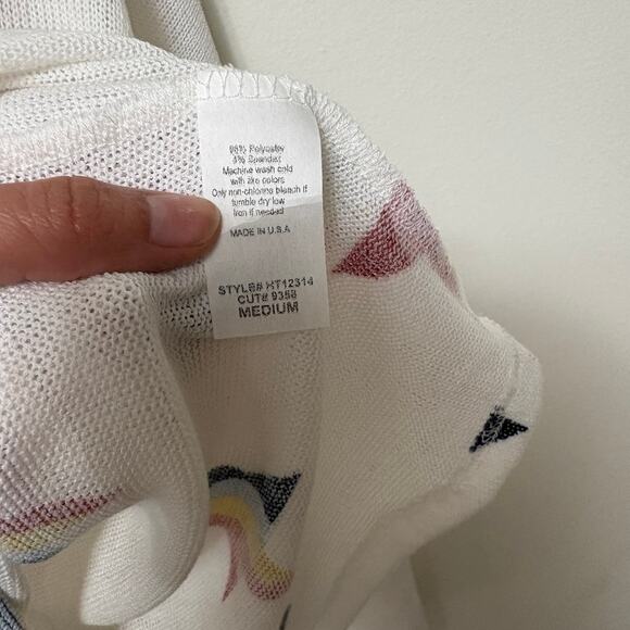 NWT HOPELY White Star Print  Women's Bohemian Long Sleeve V-neck Top Medium - Picture 5 of 5